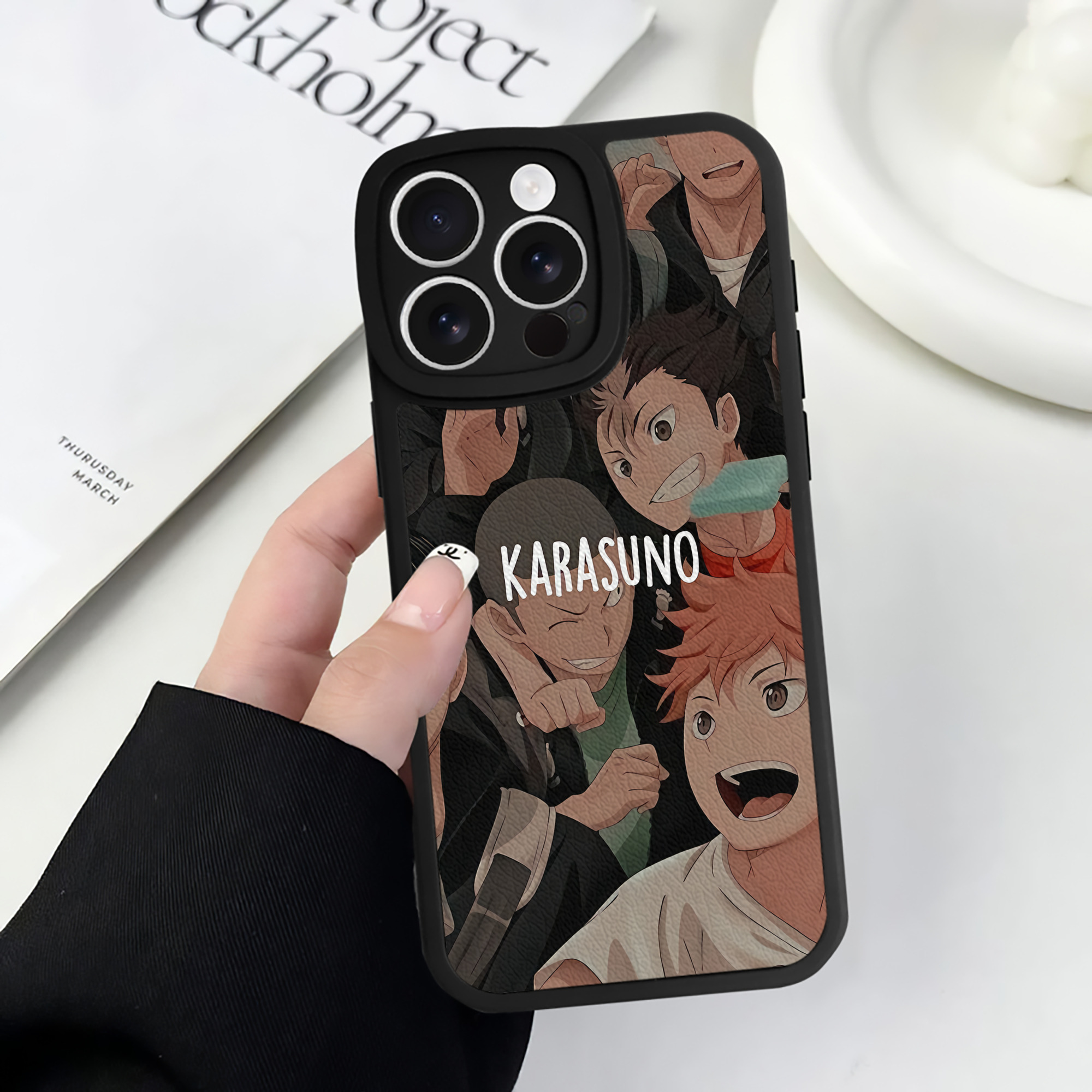 （画像用） ハイキュー!! Haikyu!! 【iPhone 16シリーズ対応】シリコンスマホケース（レザー調） 材質：シリコン